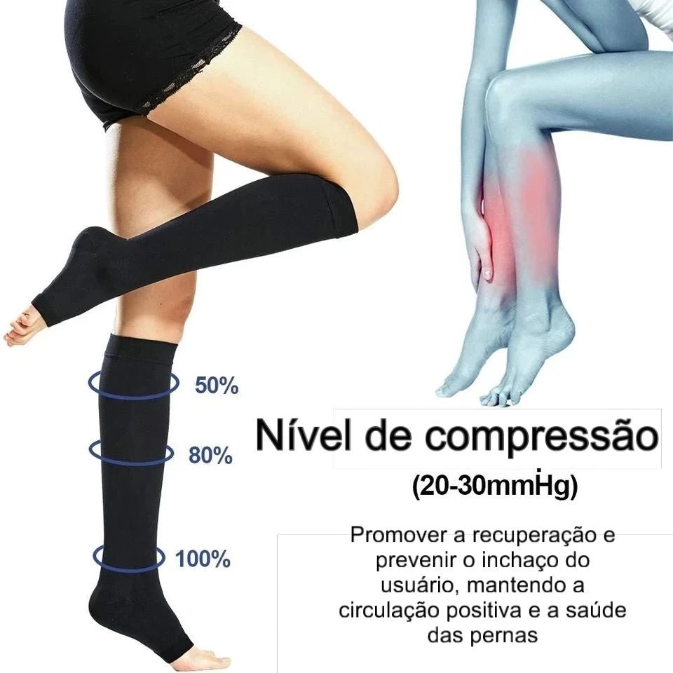 Meia de Compressão 20-30mmHg – Alívio no Cansaço das Pernas e Prevenção de Varizes