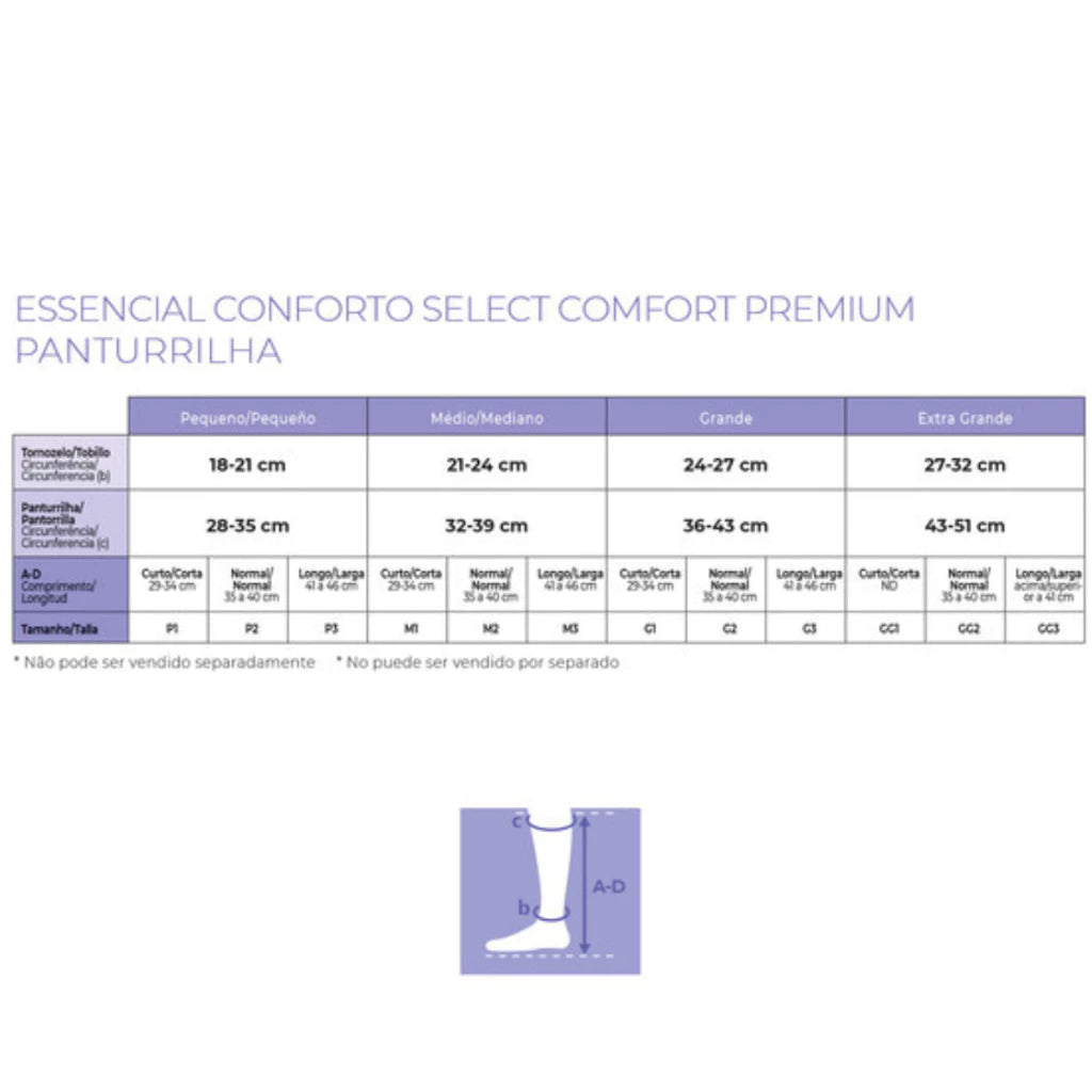 Meia Compressiva 3/4 AD 20-30mmHg Sigvaris Select Comfort – Pé Aberto