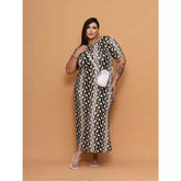 Vestido Longo Curve Curvy Plus Size com Fenda Estampado e Liso